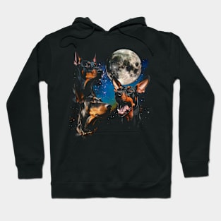 Doberman Pinscher Dog Moon Tee Talk Triumph Extravaganza Hoodie